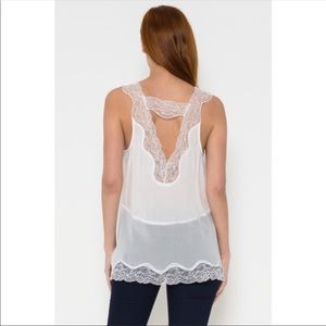 Esley Tops - White Lace Cami Top Esley Tops - White Lace Cami Top